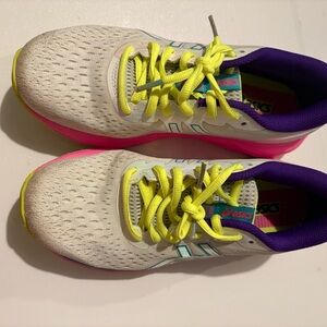 Asics White and Pink Sneakers with Breathable Mesh